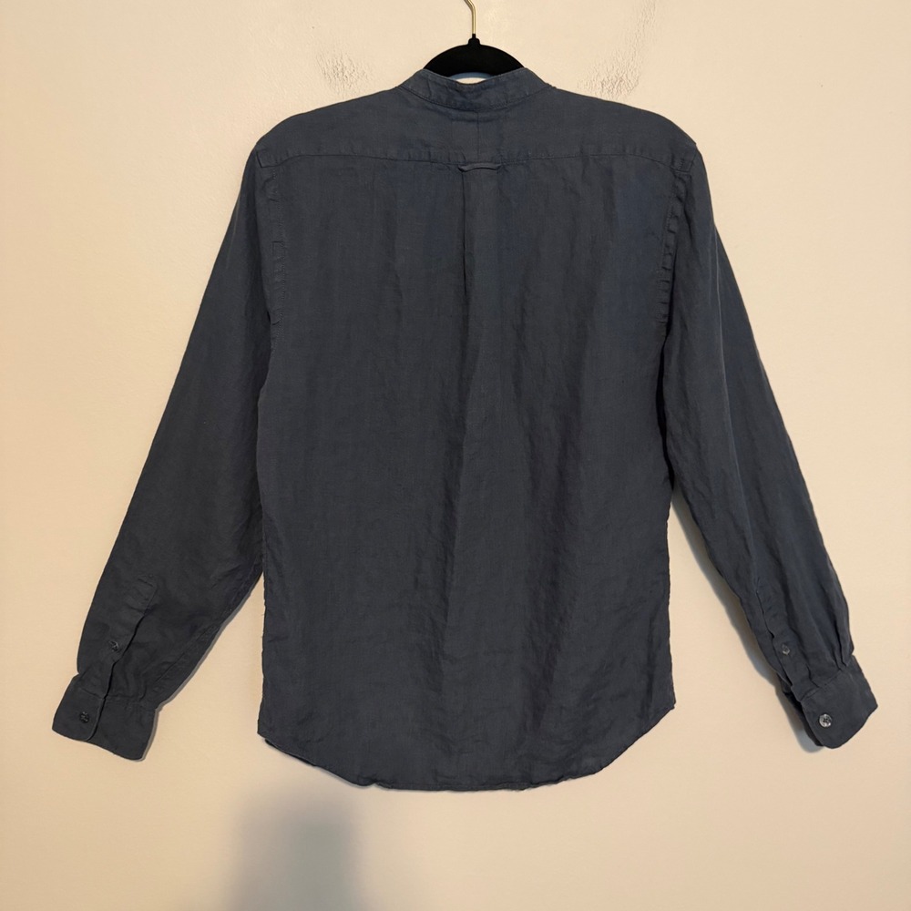 Todd Snyder x Baird McNutt Irish Linen button down shirt S navy classic preppy - Picture 5 of 5
